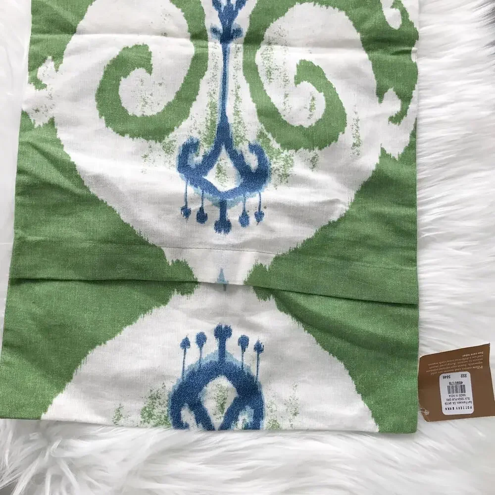 NWT Pottery Barn - Accents Pillow Cover Green cotton-linen 12” x 24”